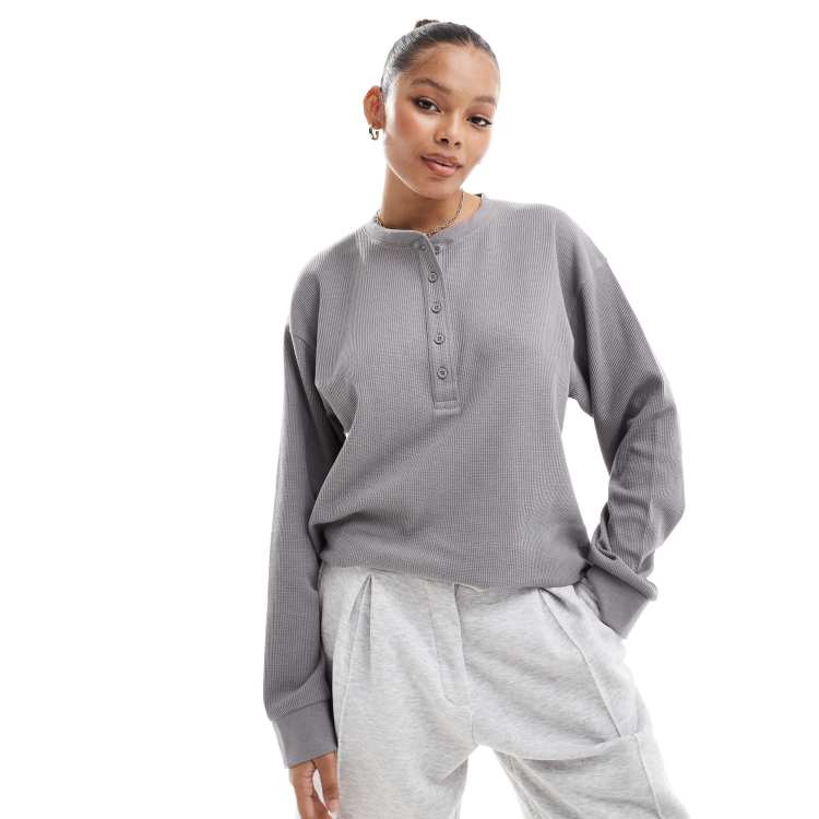 【 604service 】ロンT 人気 EMBROIDERED WAFFLE OVERSIZED TEE 604service 】ロンT 人気 EMBROIDERED WAFFLE OVERSIZED TEE