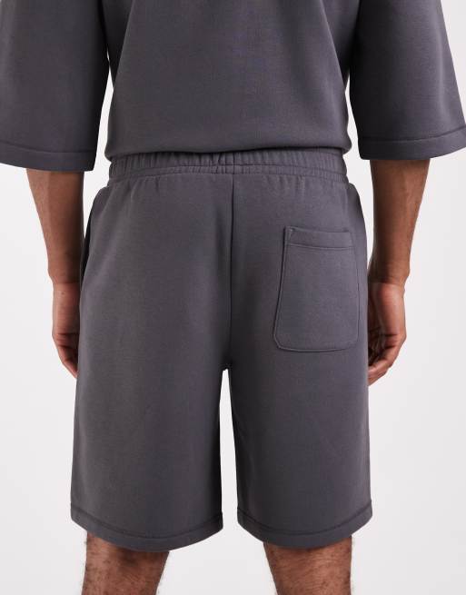 ASOS DESIGN oversized longer length jersey bermuda shorts in charcoal (part of a set), 4 of 5