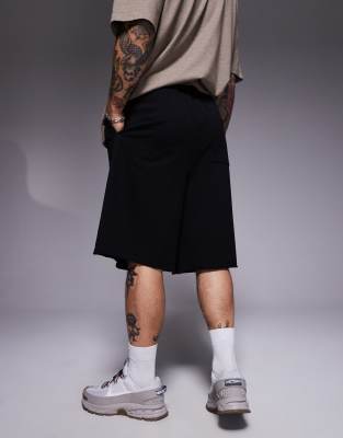 Weekday Simon scuba jersey shorts in black