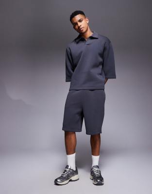 Weekday Simon scuba jersey shorts in black