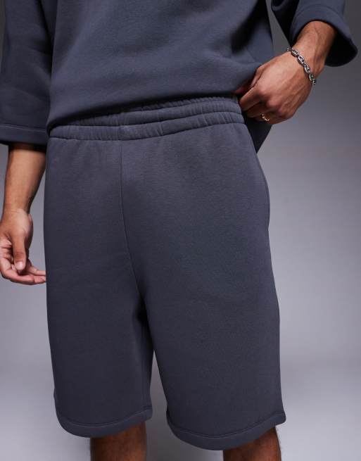ASOS DESIGN oversized longer length shorts in charcoal