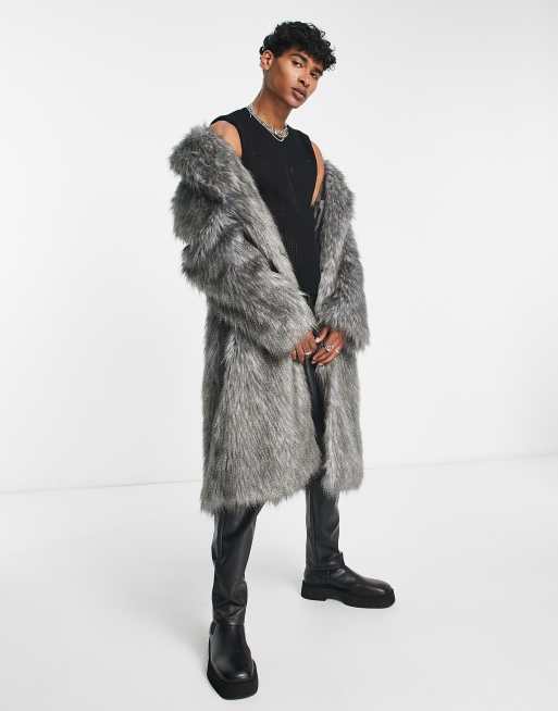 ASOS Parka With Coloured Faux Fur Liner  Faux fur lined coat, Winter coats  women, Grey faux fur coat