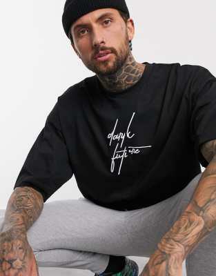 Asos Design X Dark Future Oversized Longline Heavyweight T-shirt With ...