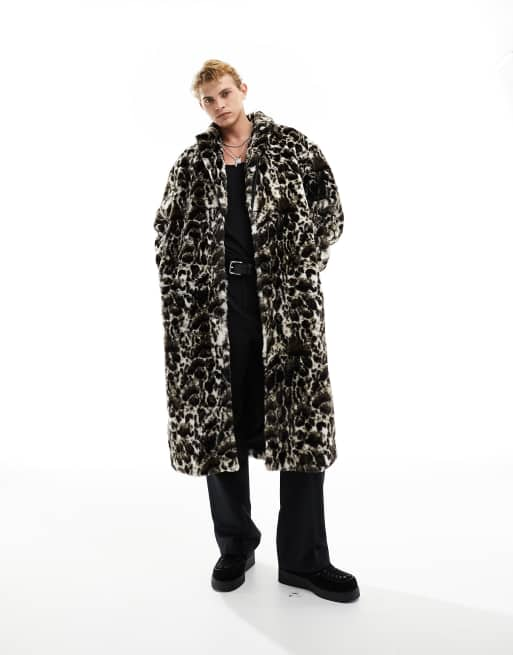 Asos design leopard store coat