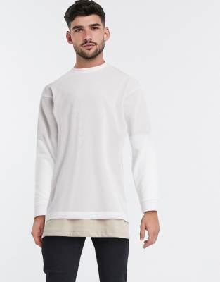 oversized white mesh top