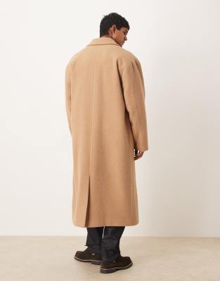 Asos Design Oversized Longline Overcoat In Animal Print