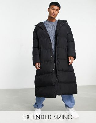 ASOS DESIGN longline puffer jacket black | ASOS
