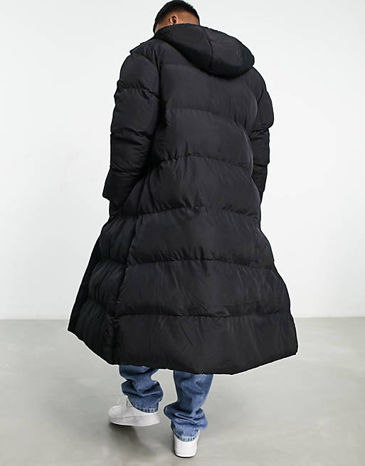 ASOS DESIGN longline puffer jacket black | ASOS