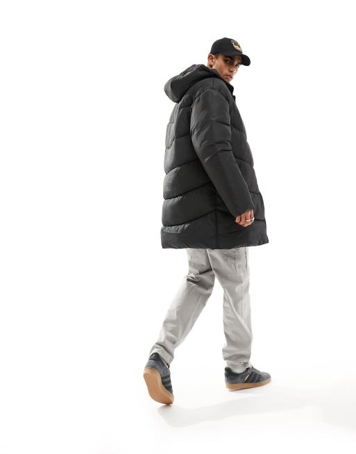 Oversized Fit Puffer Jacket - Black - Men