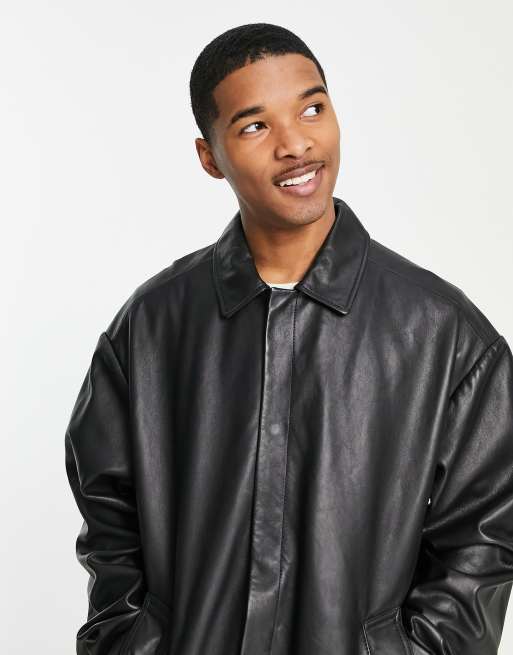 Long Leather Coach Jacket - Ready to Wear