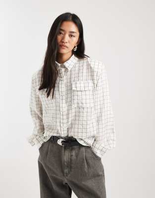Asos Design Oversized Longline Shirt In White