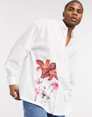 asos long white shirt