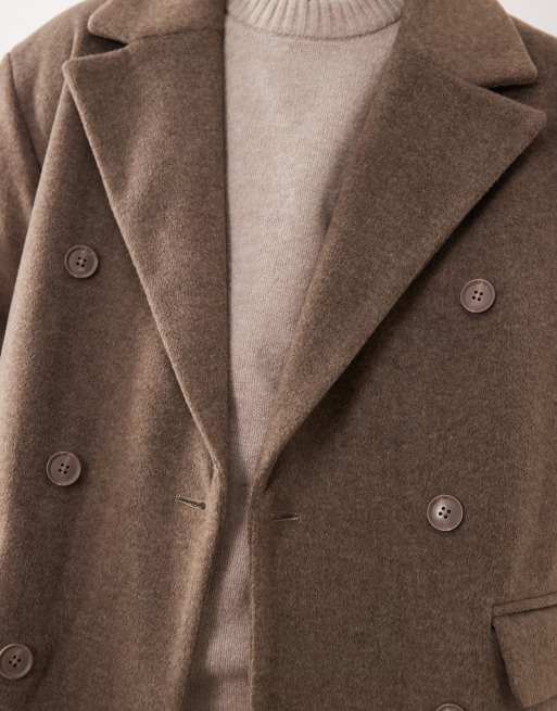 ASOS DESIGN oversized longline wool look coat in mole, 5 of 5