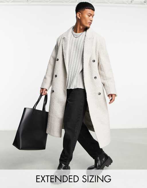 ASOS DESIGN oversized longline wool look overcoat in grey ASOS