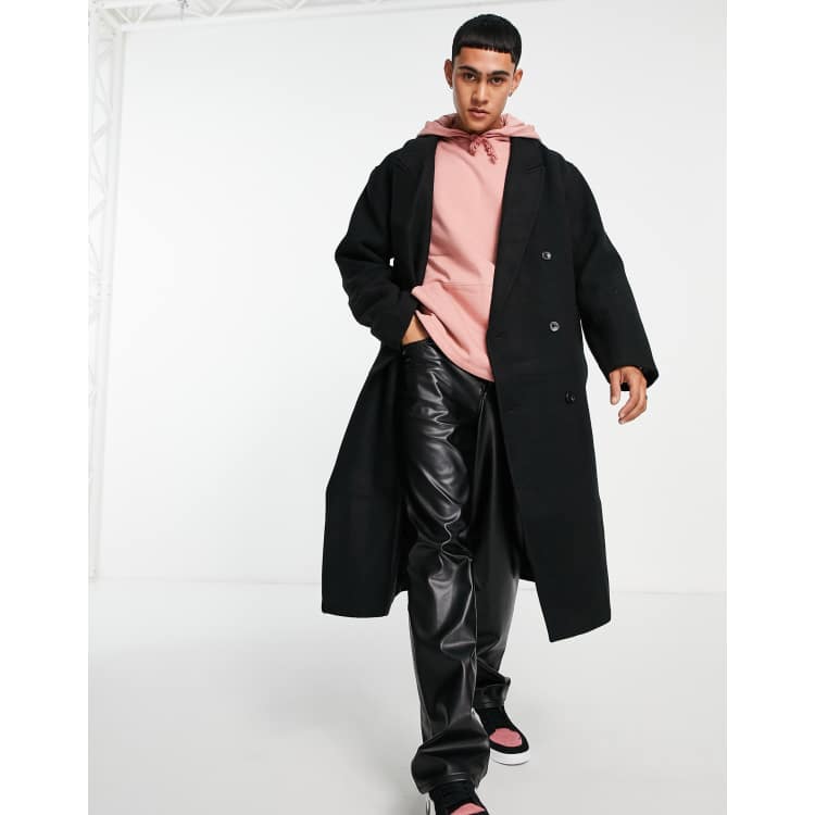 Asos mens wool coat deals