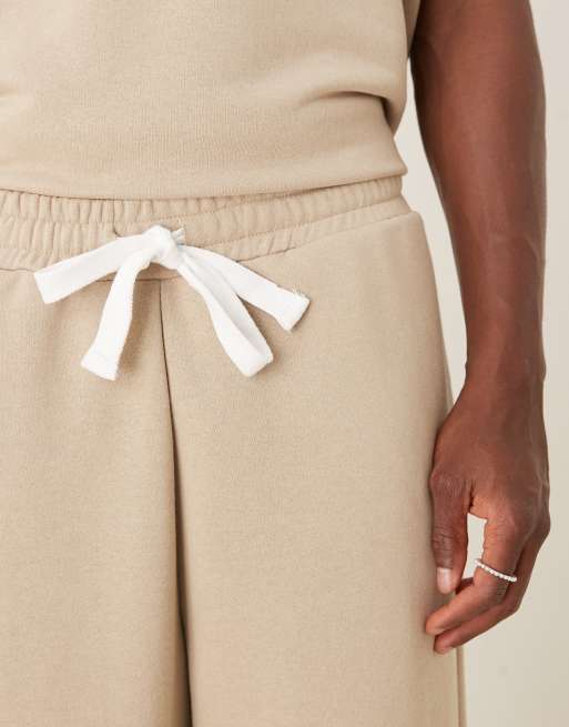 ASOS DESIGN oversized loopback sweatpants in beige - part of a set, 2 of 5