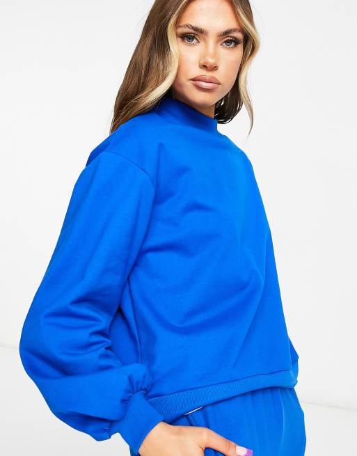 ASOS DESIGN - Oversized lounge-sæt med sweatshirt og joggingbukser i blå, 2 af 3