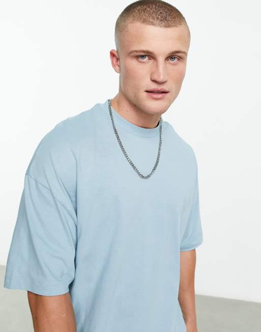 ASOS DESIGN - Oversized lyseblå T-shirt med naturprint på ryggen, 4 af 4