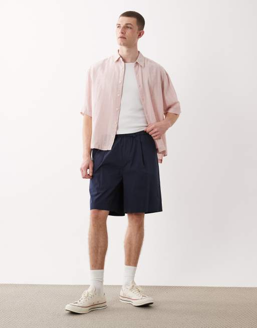  ASOS DESIGN - Oversized lyserød skjorte med firkantet pasform i hørblanding, 2 af 5