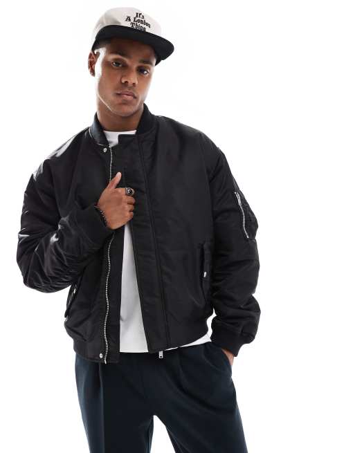 Asos black bomber jacket best sale