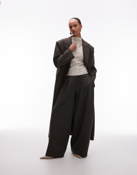 ASOS DESIGN oversized manzy maxi blazer in olive