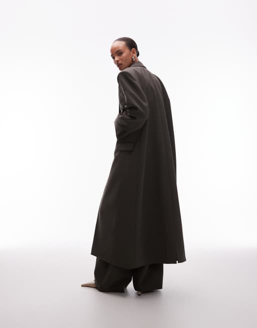 ASOS DESIGN oversized manzy maxi blazer in olive