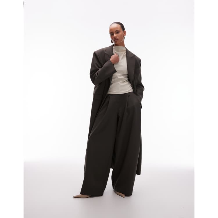 ASOS DESIGN oversized menswear inspired maxi blazer in olive