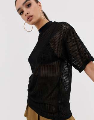 oversized mesh t shirt dress