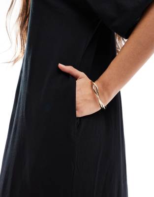 ASOS DESIGN oversized midaxi t-shirt dress in black | ASOS