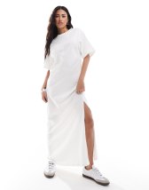 Asos design premium broderie maxi dress with pep hem and fluted sleeves sale