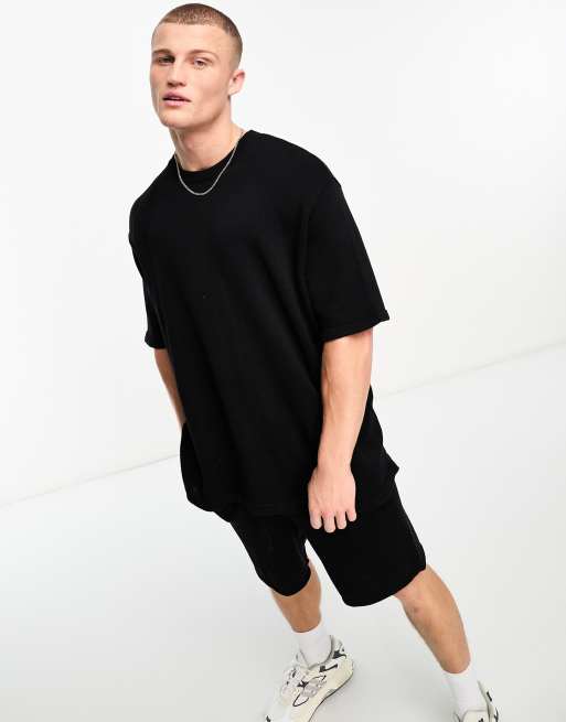 ASOS DESIGN oversized midweight knit set in black - BLACK | ASOS