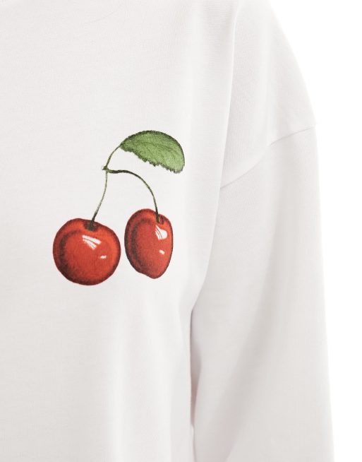ASOS DESIGN - Oversized mini skater-T-shirtjurk met kersenprint, 2 van 4