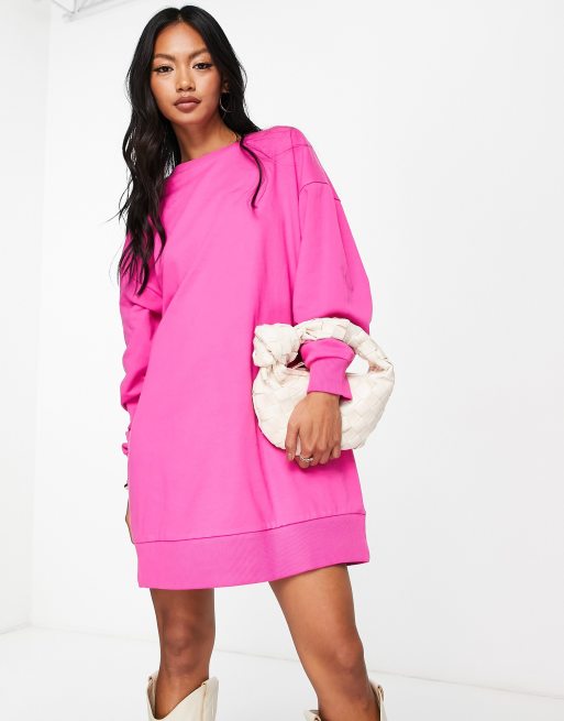 Hot pink sale sweatshirt dress