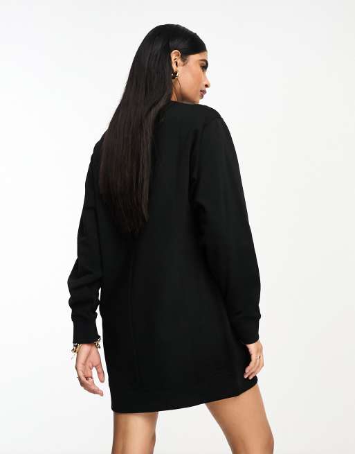 Plt Black Graphic Oversized Sweatshirt Dress