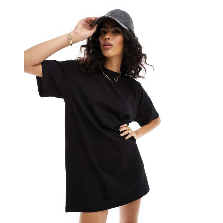 ASOS DESIGN oversized mini t-shirt dress in black