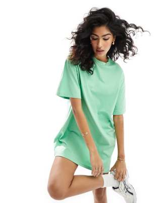 Asos Design Oversized Mini T-shirt Dress In Green