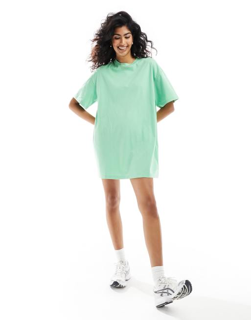 ASOS DESIGN oversized mini t-shirt dress in green | ASOS