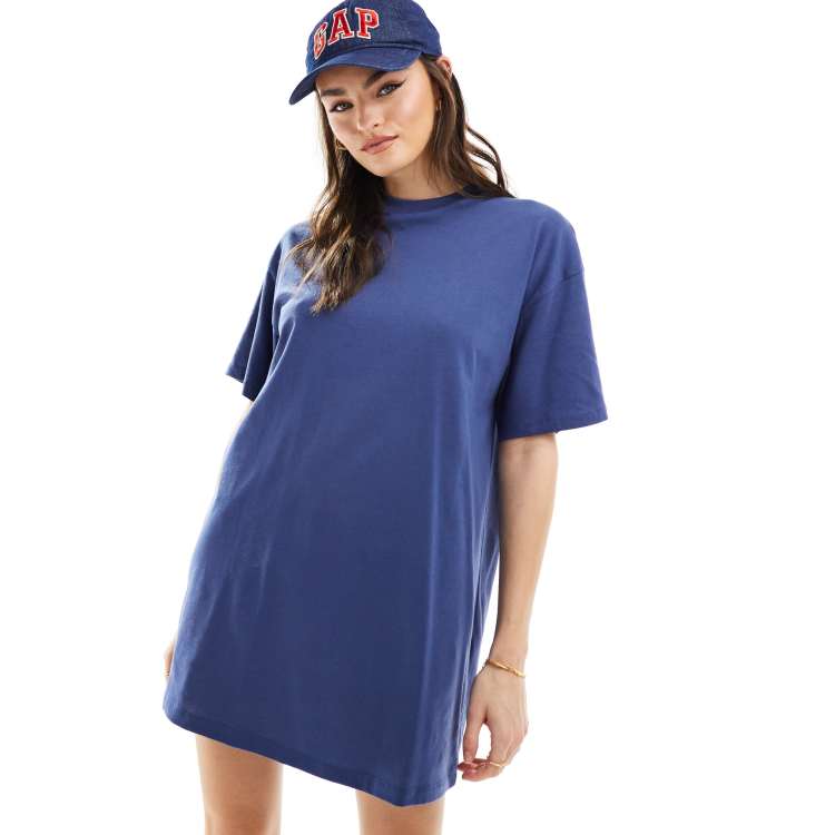 ASOS DESIGN oversized mini t-shirt dress in navy | ASOS
