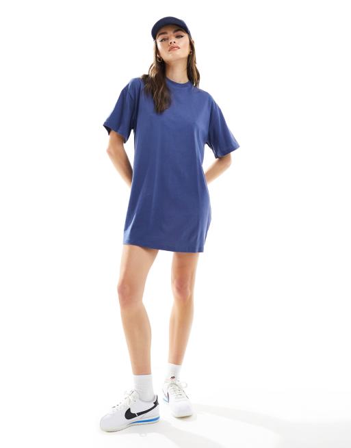 ASOS DESIGN oversized mini t-shirt dress in navy | ASOS