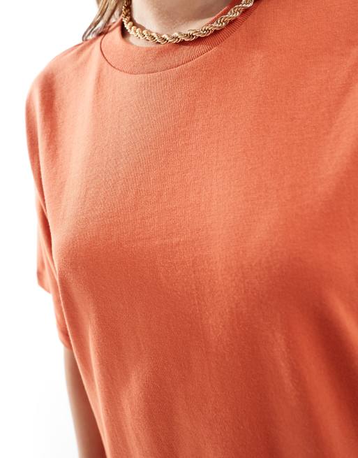 ASOS DESIGN oversized mini T-shirt dress in rust