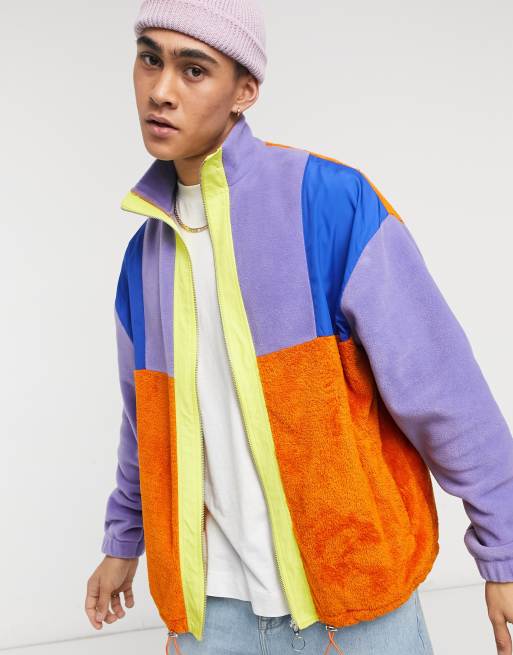 Color block polar fleece jacket