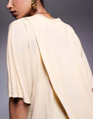 Asos Design Oversized Modal T-shirt With Drapey Hem In White