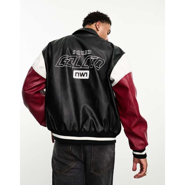 ASOS DESIGN oversized motocross bomber jacket in black | ASOS