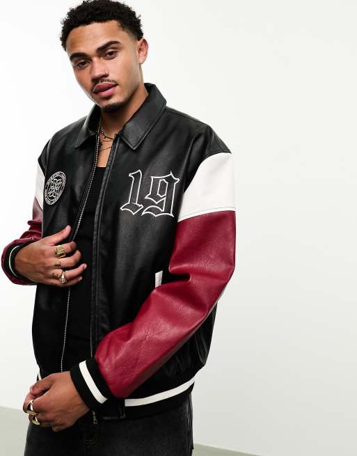 ASOS DESIGN oversized motocross bomber jacket in black | ASOS