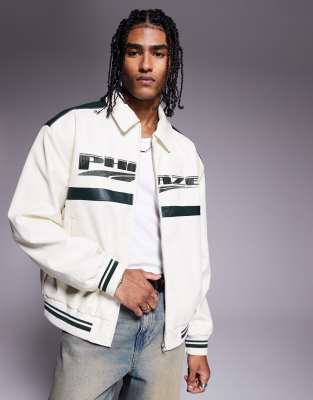 Asos Design Oversized Motocross Faux Leather Jacket