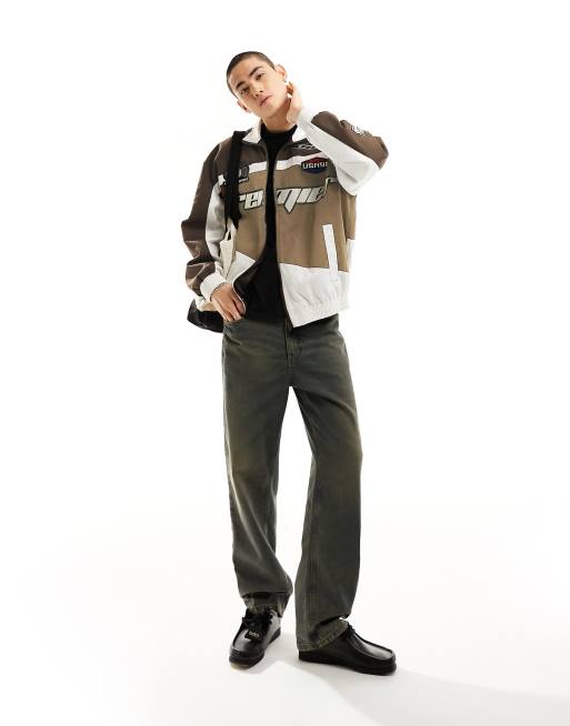 ASOS DESIGN - Oversized motocross-jakke i brun
