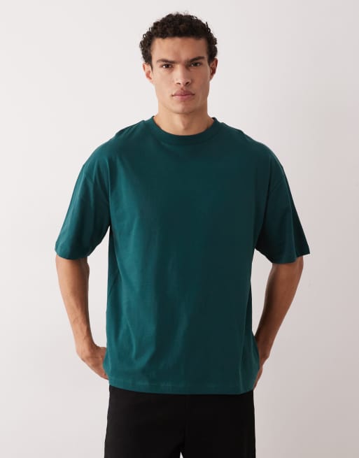 ASOS DESIGN - Oversized mørkegrøn T-shirt med sommerprint på ryggen, 3 af 5
