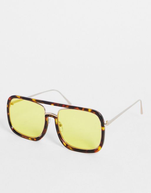 ASOS Aviator Sunglasses with Yellow Lens, ASOS