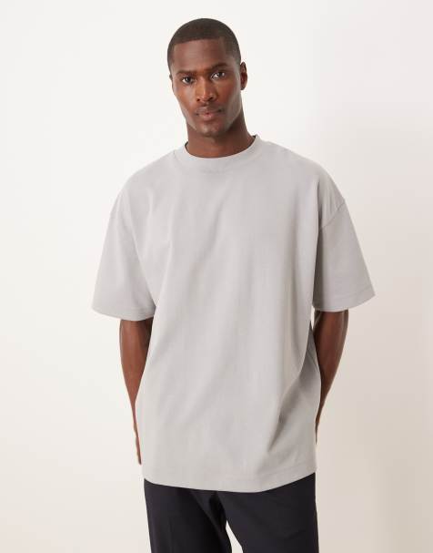 ASOS DESIGN - Oversized og blød grå T-shirt i kraftigt stof - view 1
