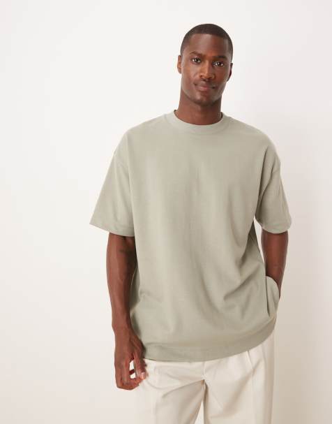 ASOS DESIGN - Oversized og blød grøn T-shirt i kraftigt stof - view 1